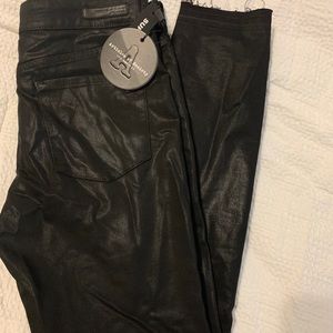 Faux leather jeans